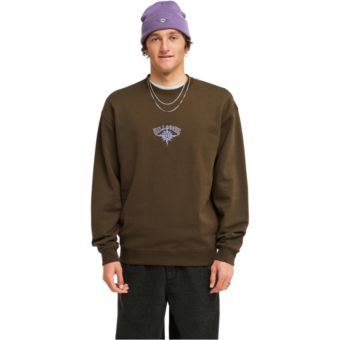 2026 Billabong Mens Burleigh Crew Sweatshirt EBYFT00182 - Dark Cedar